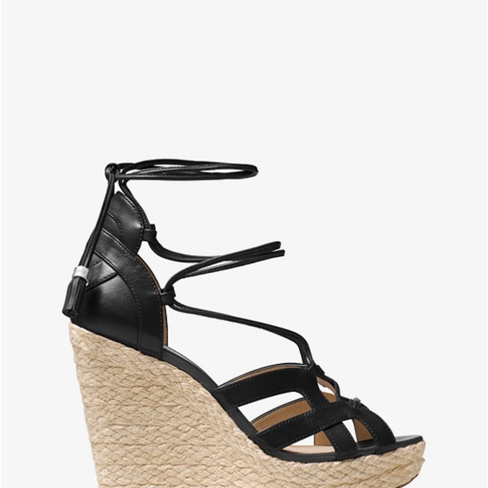 Michael Kors Mirabel Leather Lace-up Wedge - Picture 2 of 3